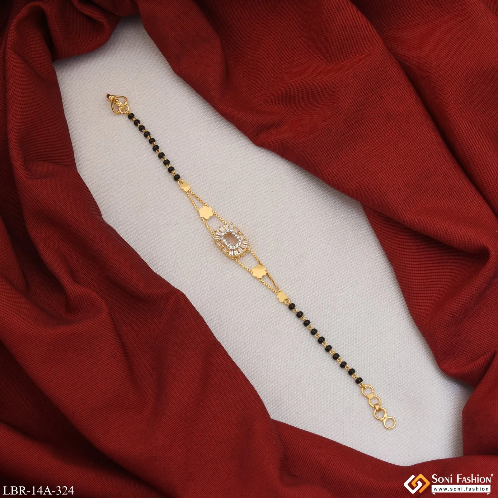 1 Gram Gold Plated Classic Design Mangalsutra Bracelet for Women - Style A324