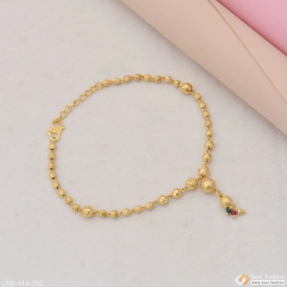 1 Gram Gold Plated Fashionable Sparkling Design Bracelet For Ladies - Style A292