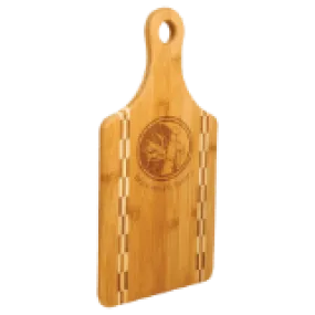 13 1/2" x 7"  Paddle Shaped Bamboo Cutting Board with Butcher Block Inlay