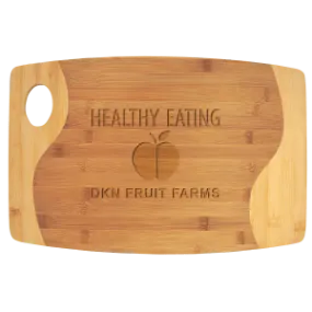 17 3/4" x 11 3/4"  Two-Tone Bamboo Cutting Board with Handle