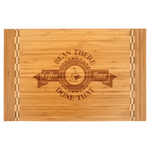 18 1/4" x 12" Bamboo Cutting Board with Butcher Block Inlay