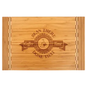 18 1/4" x 12" Bamboo Cutting Board with Butcher Block Inlay