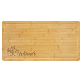 23 3/4" x 12"  Bamboo Cutting Board with Drip Ring