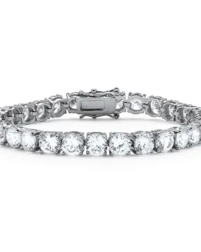 27.44 TCW Round Cubic Zirconia Tennis Bracelet Platinum-Plated | White