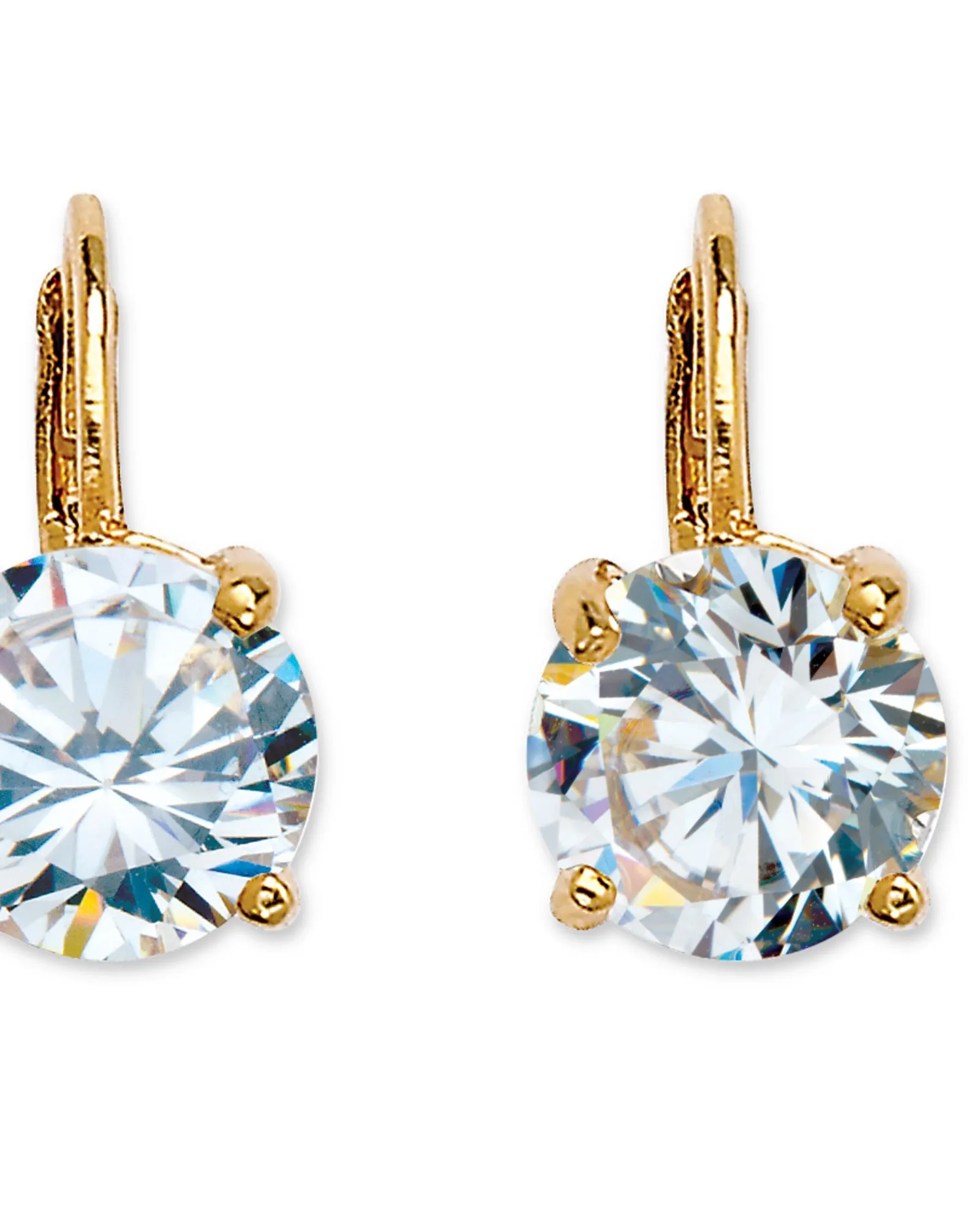 4 TCW Round CZ Stud Earrings Yellow Gold-Plated | White