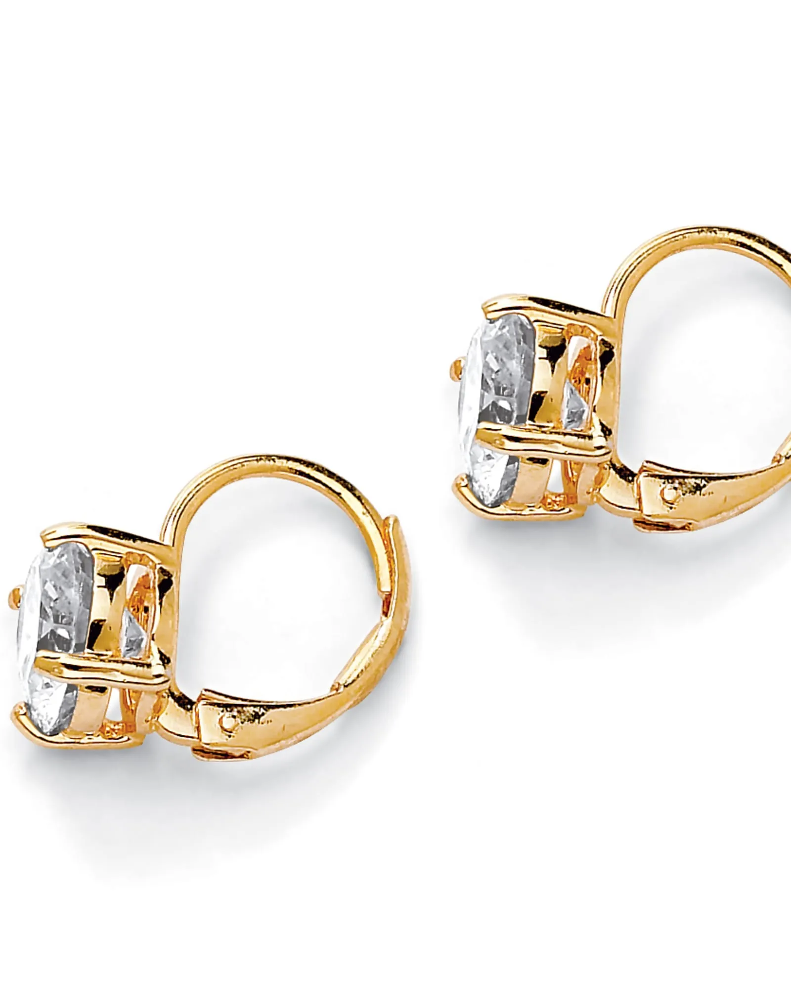 4 TCW Round CZ Stud Earrings Yellow Gold-Plated | White