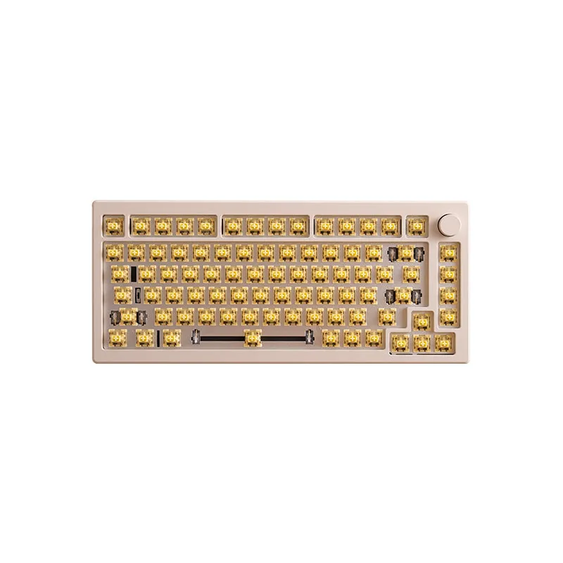 Akko MOD 007B HE DIY Kit with Chocolate ASA Keycap Set 178-Key Cream White (Akko Cream Yellow Magnetic Switch)