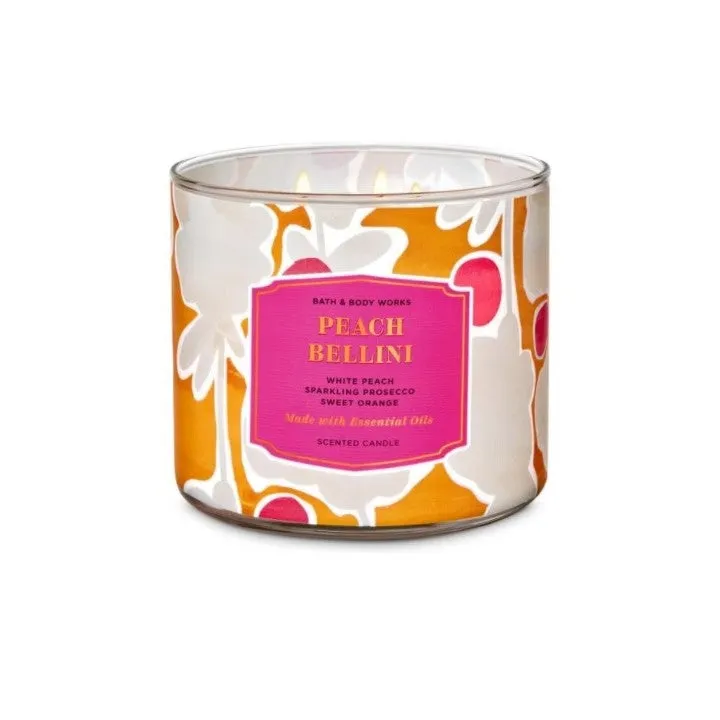 Bath & Body Works Peach Bellini 3-Wick Candle 411Ml