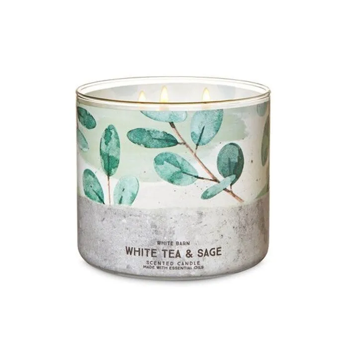 Bath & Body Works White Tea And Sage 3-Wick Candle 411Ml