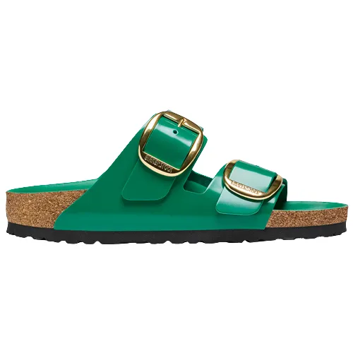 Birkenstock Leather Sliders - Arizona Big Buckle - Green