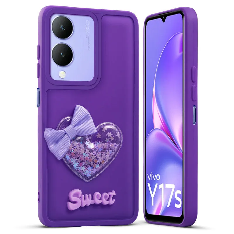 Bow Heart Cute Phone Back Cover for Vivo Y17s