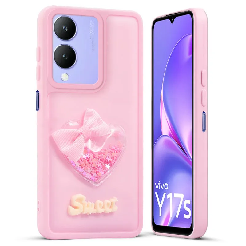 Bow Heart Cute Phone Back Cover for Vivo Y17s