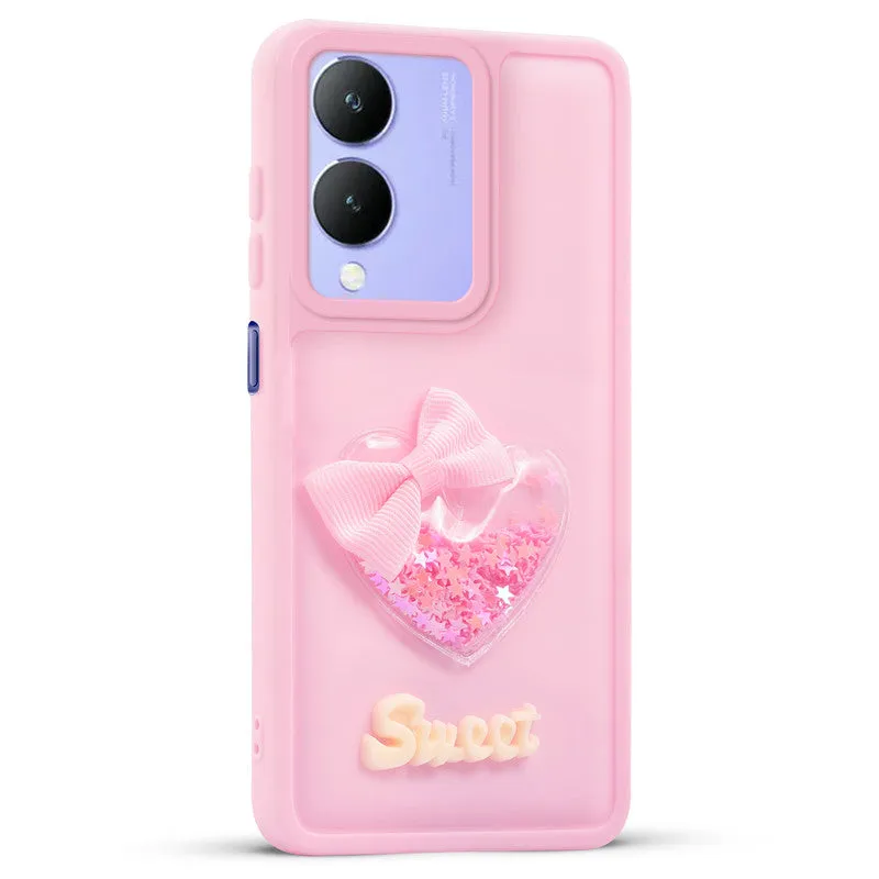 Bow Heart Cute Phone Back Cover for Vivo Y17s