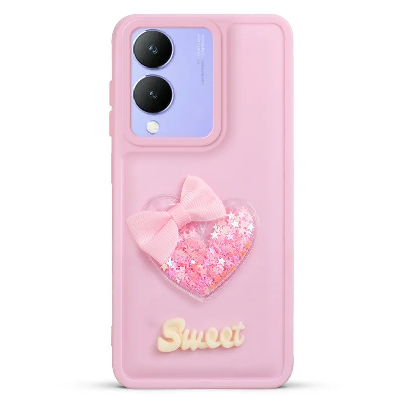 Bow Heart Cute Phone Back Cover for Vivo Y17s