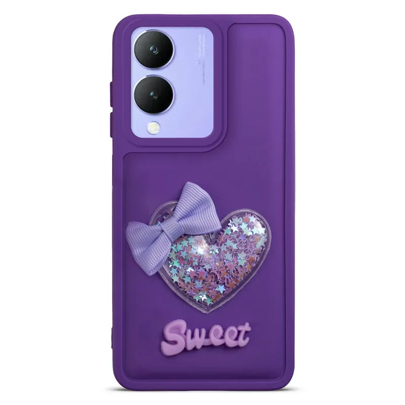 Bow Heart Cute Phone Back Cover for Vivo Y17s