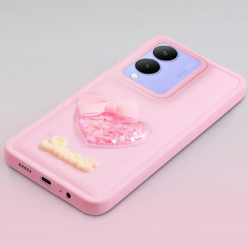 Bow Heart Cute Phone Back Cover for Vivo Y17s