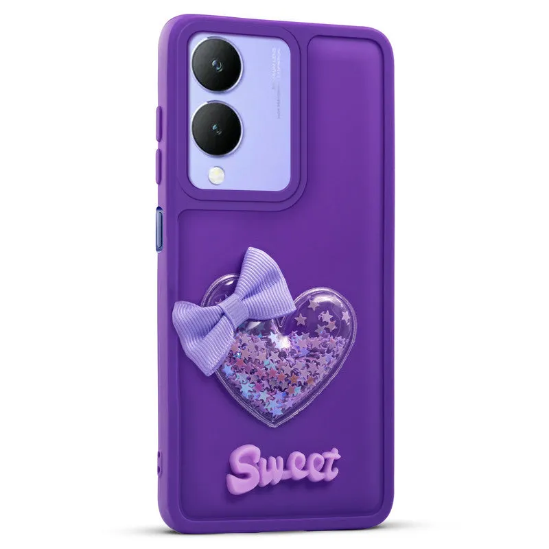 Bow Heart Cute Phone Back Cover for Vivo Y17s