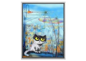 Cat Series | Balcony Cat | Canvas Wall Art Decor