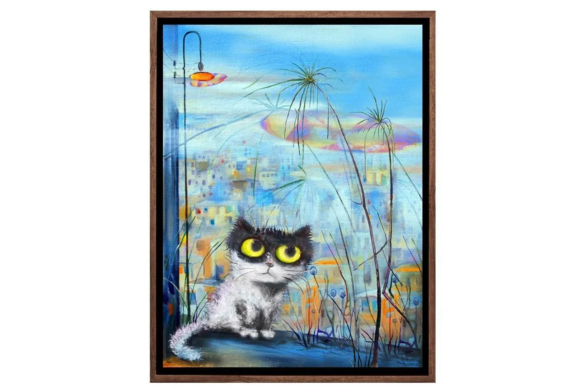 Cat Series | Balcony Cat | Canvas Wall Art Decor