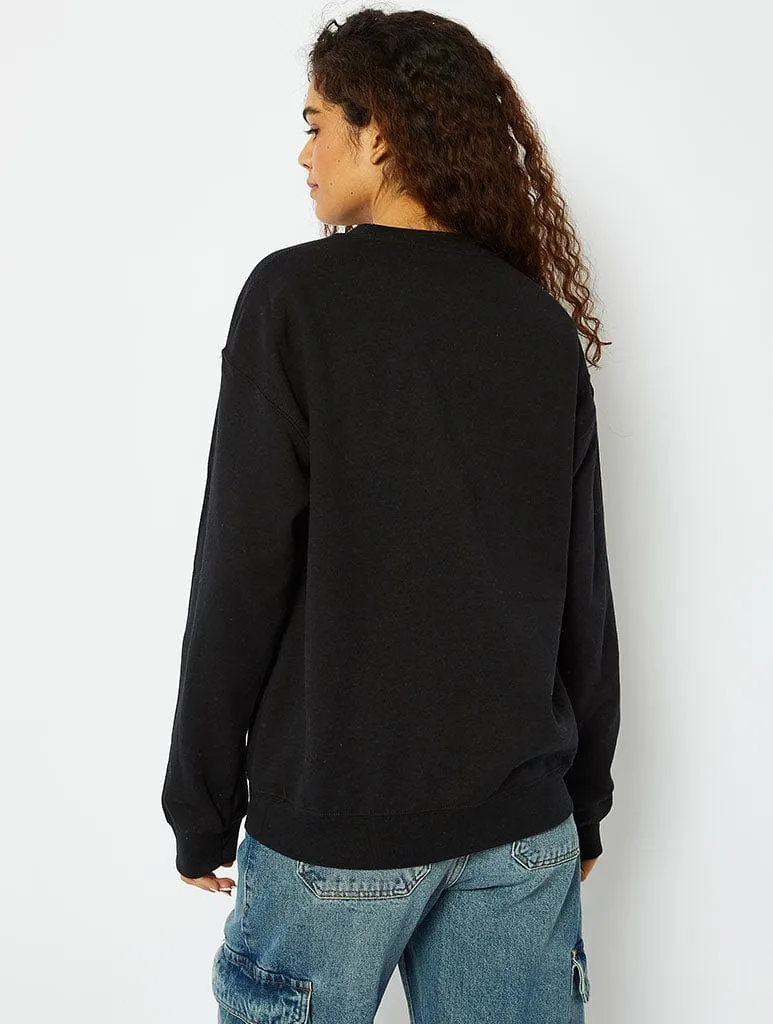 Cherry Bow Sweatshirt in Black