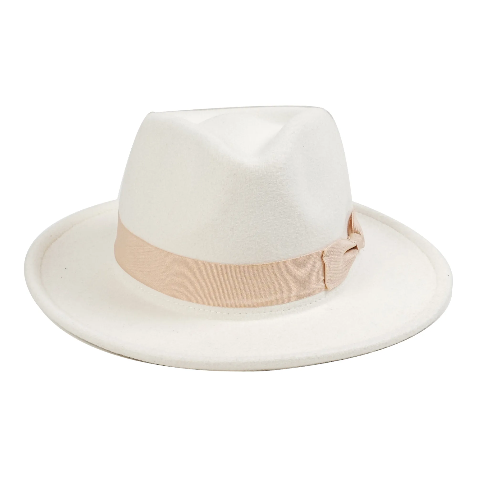 Chokore Fedora Hat with Bow Ribbon (White)