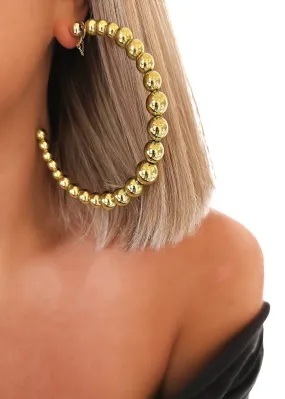 CIARA STUDDED HOOP STATEMENT EARRINGS