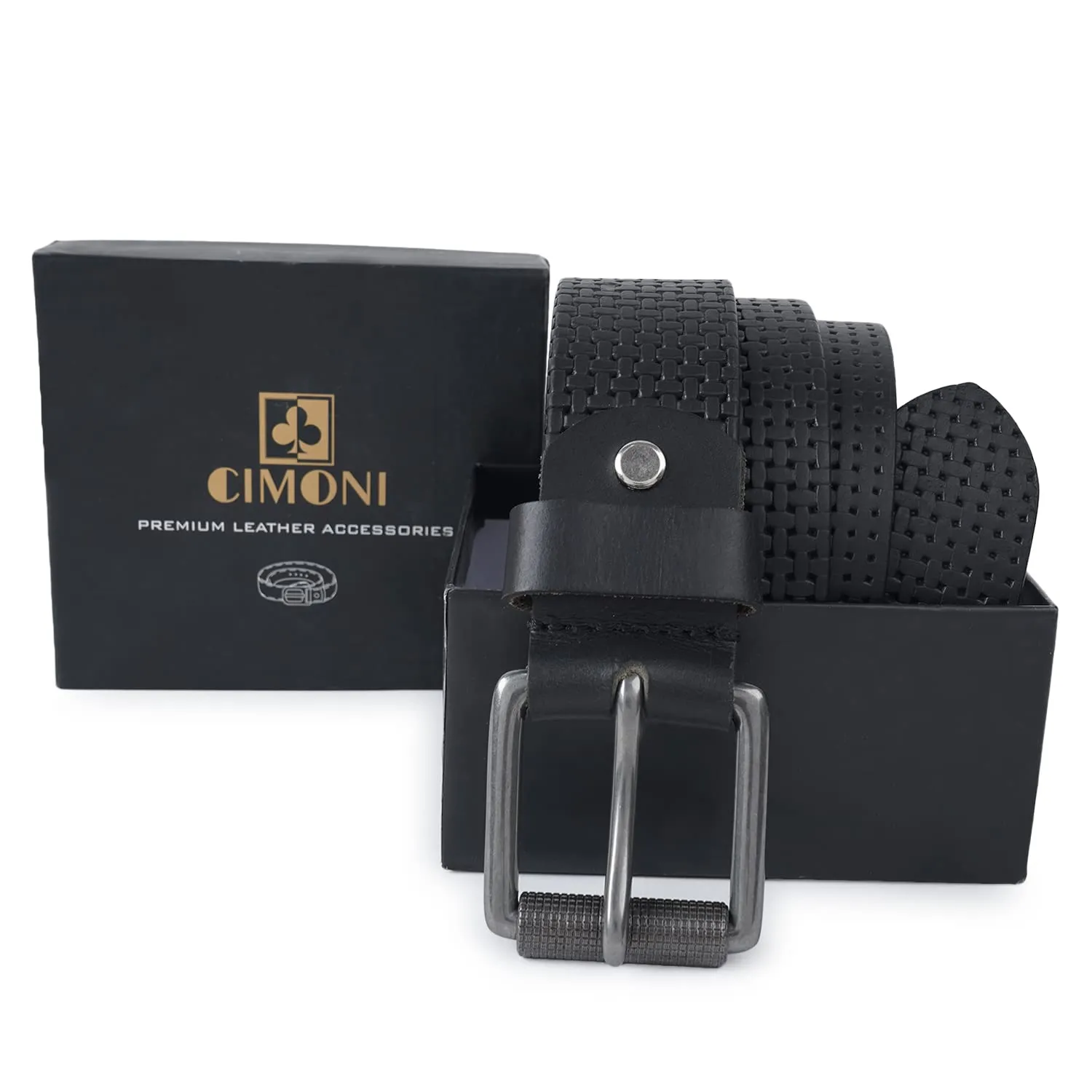 CIMONI Genuine Leather Black Classic Casual Formal/Office/College Dailyuse Belt For Men ( 1 Year Gurantee)