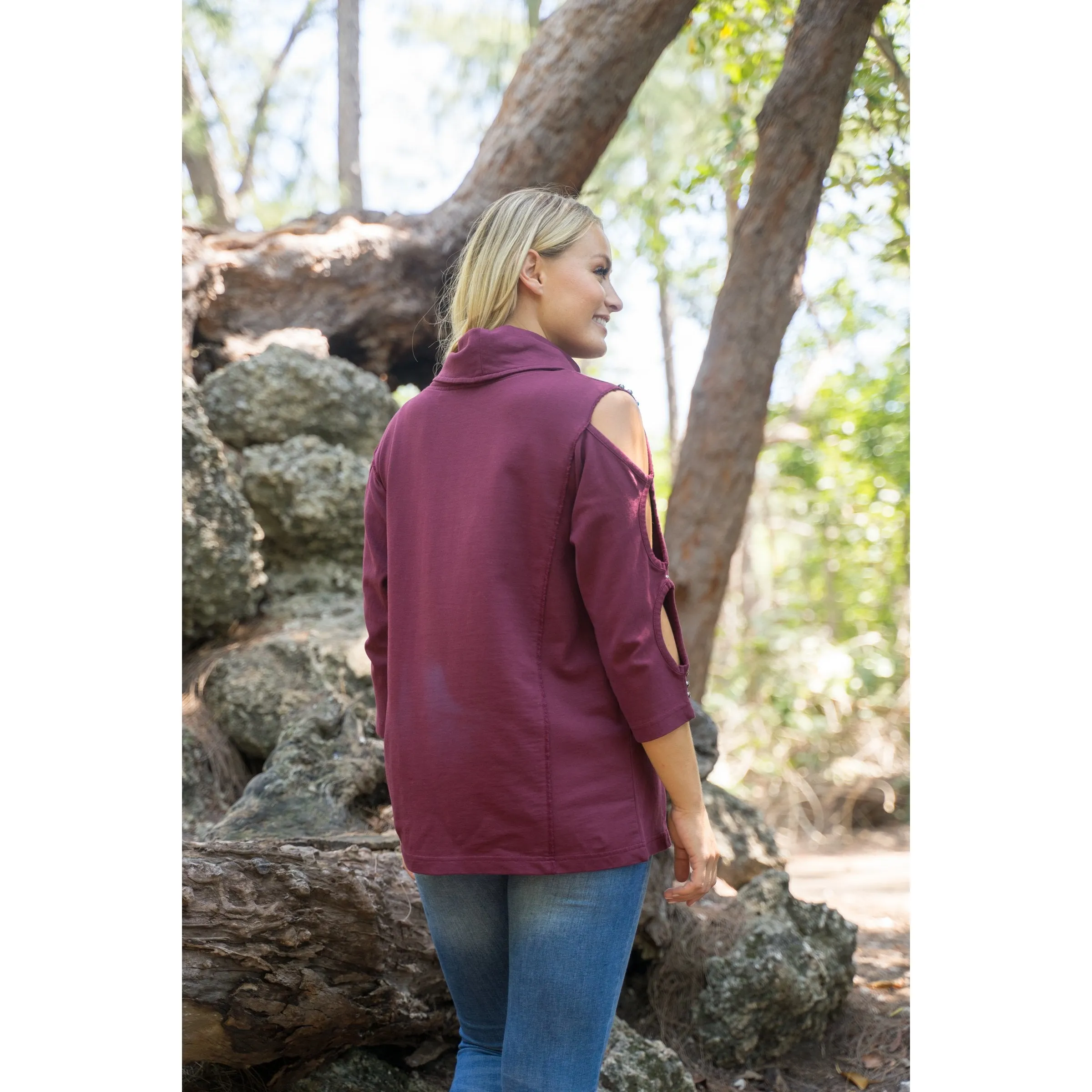 Cozy Chic tunic Burgundy