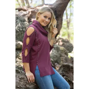 Cozy Chic tunic Burgundy