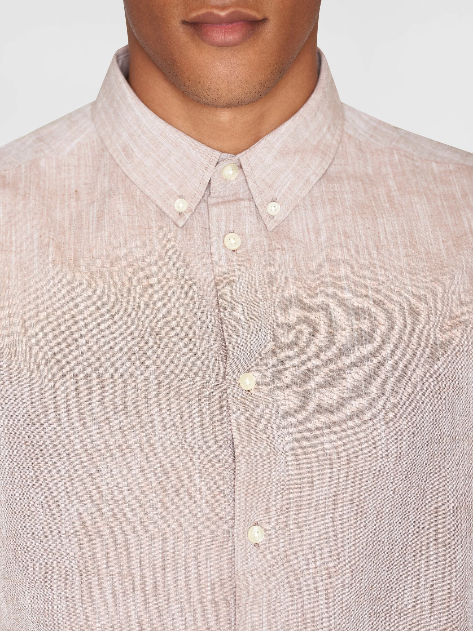 Custom fit linen shirt - Chocolate Malt