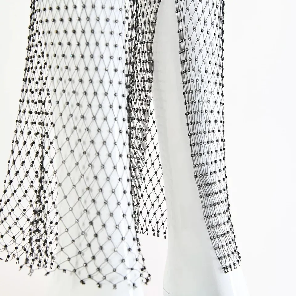 Diamond Studded Fishnet Pants