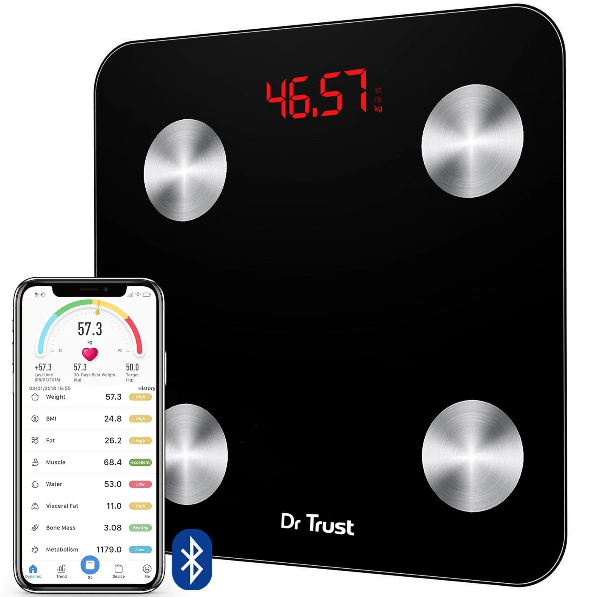 Dr Trust USA Rechargeable Smart Body Composition Analyzer Fat Scale