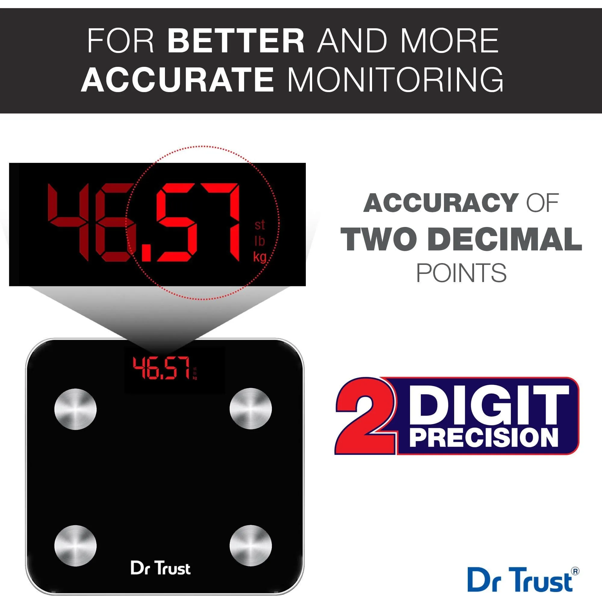 Dr Trust USA Rechargeable Smart Body Composition Analyzer Fat Scale