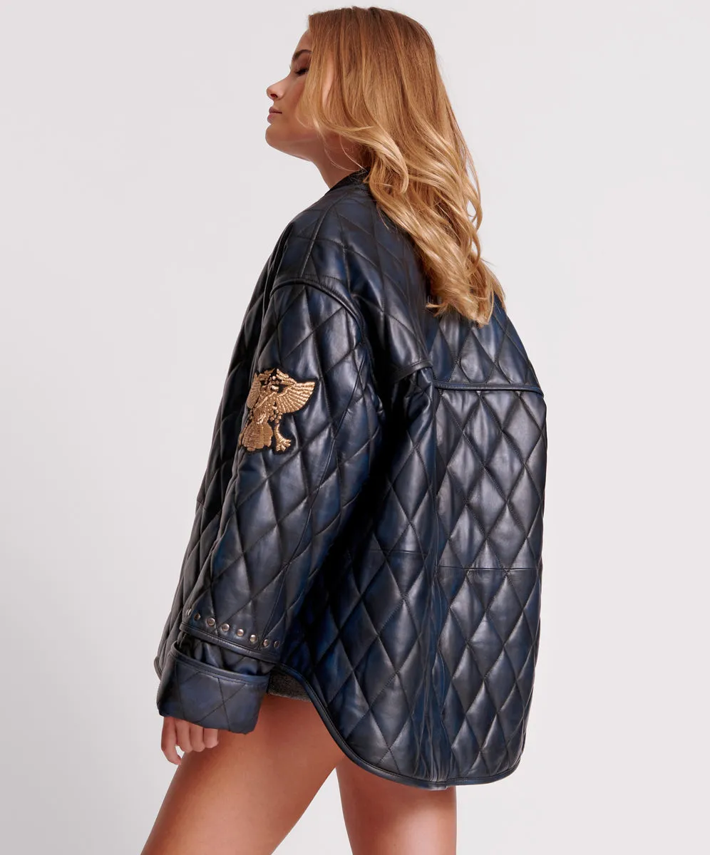 EAGLE EYE LEATHER QUILTED JACKET