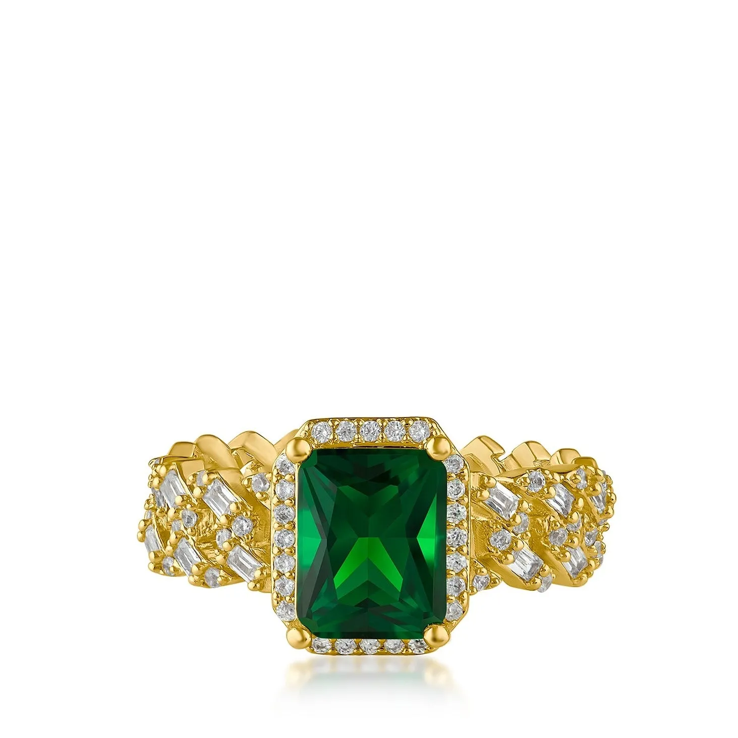 Emerald Chain Ring