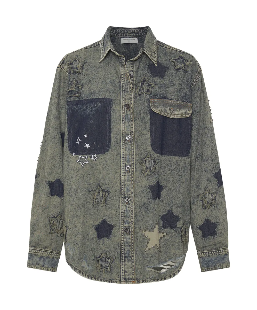 Everyday Denim Shirt - Petrol Green