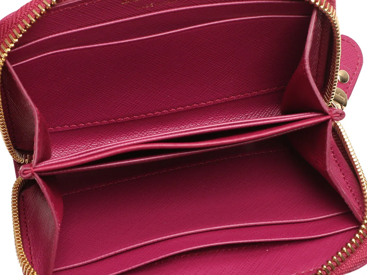 Ferragamo Small Sangria Zip Around Miss Vara Wallet