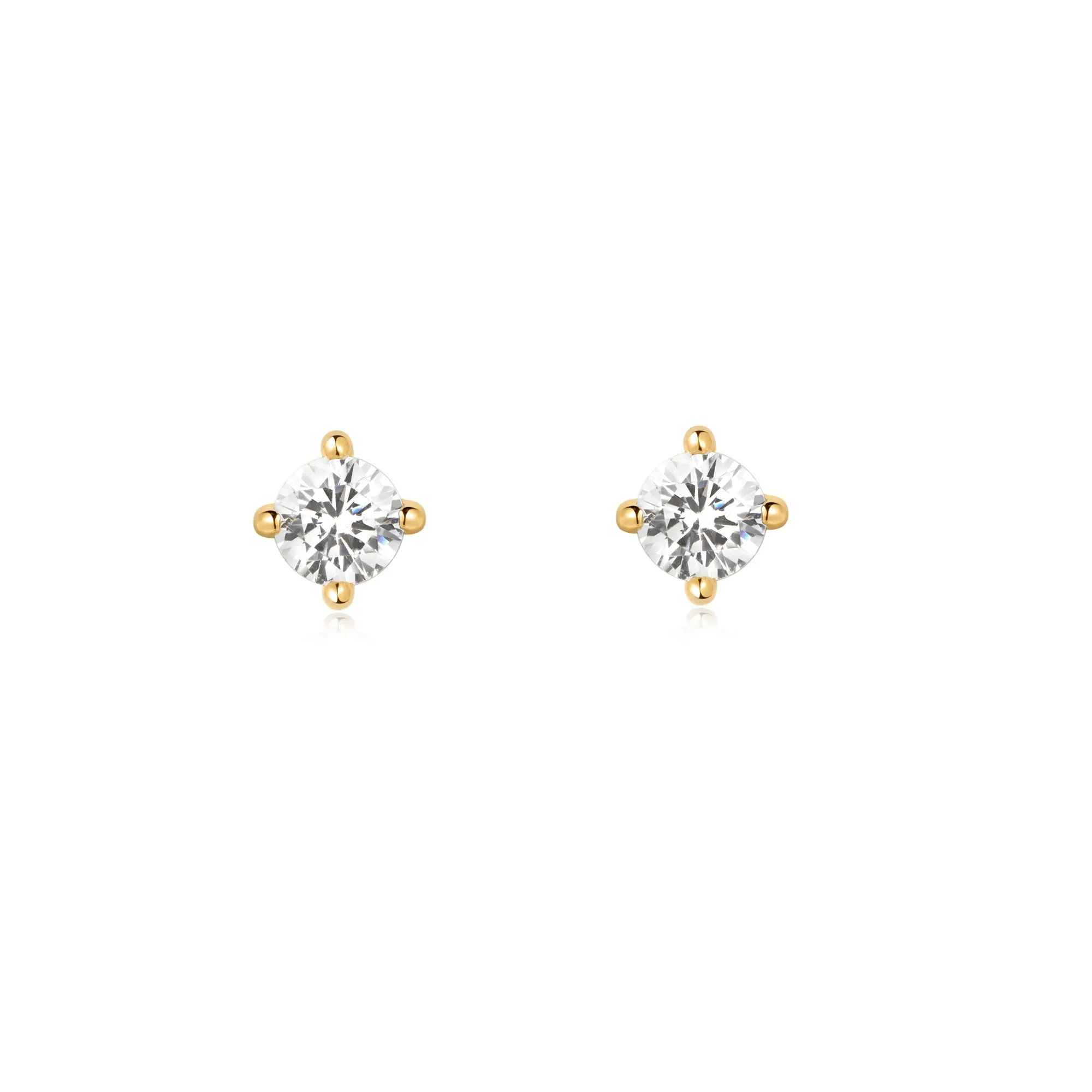 Gold Solitaire Studs