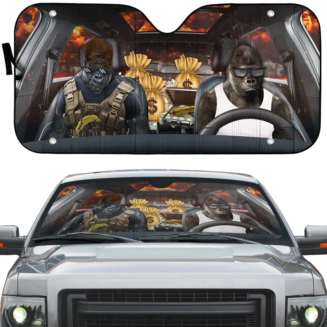 Gorilla Gangster Custom Auto Car Sunshade