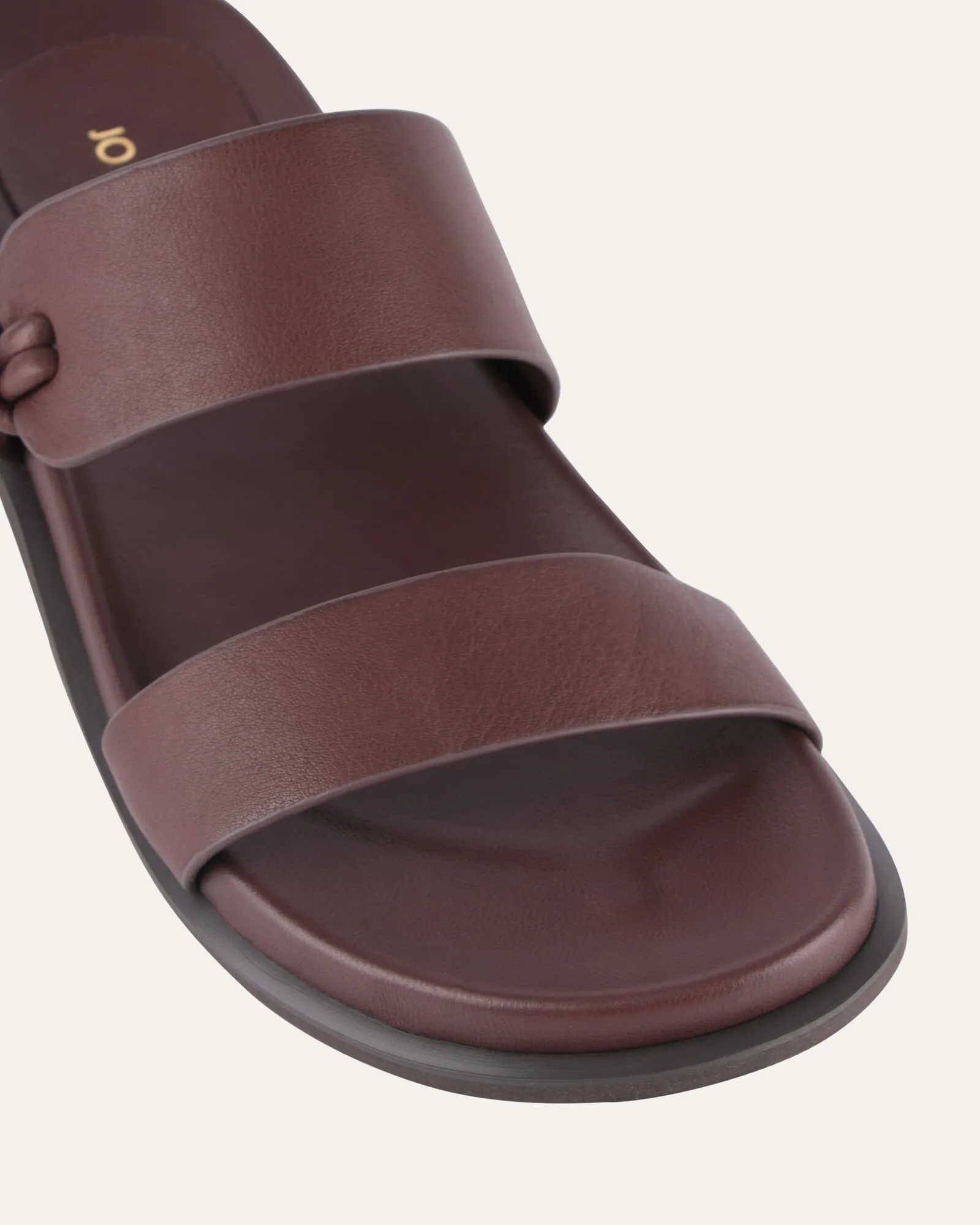 HAYES FLAT SANDALS BROWN LEATHER