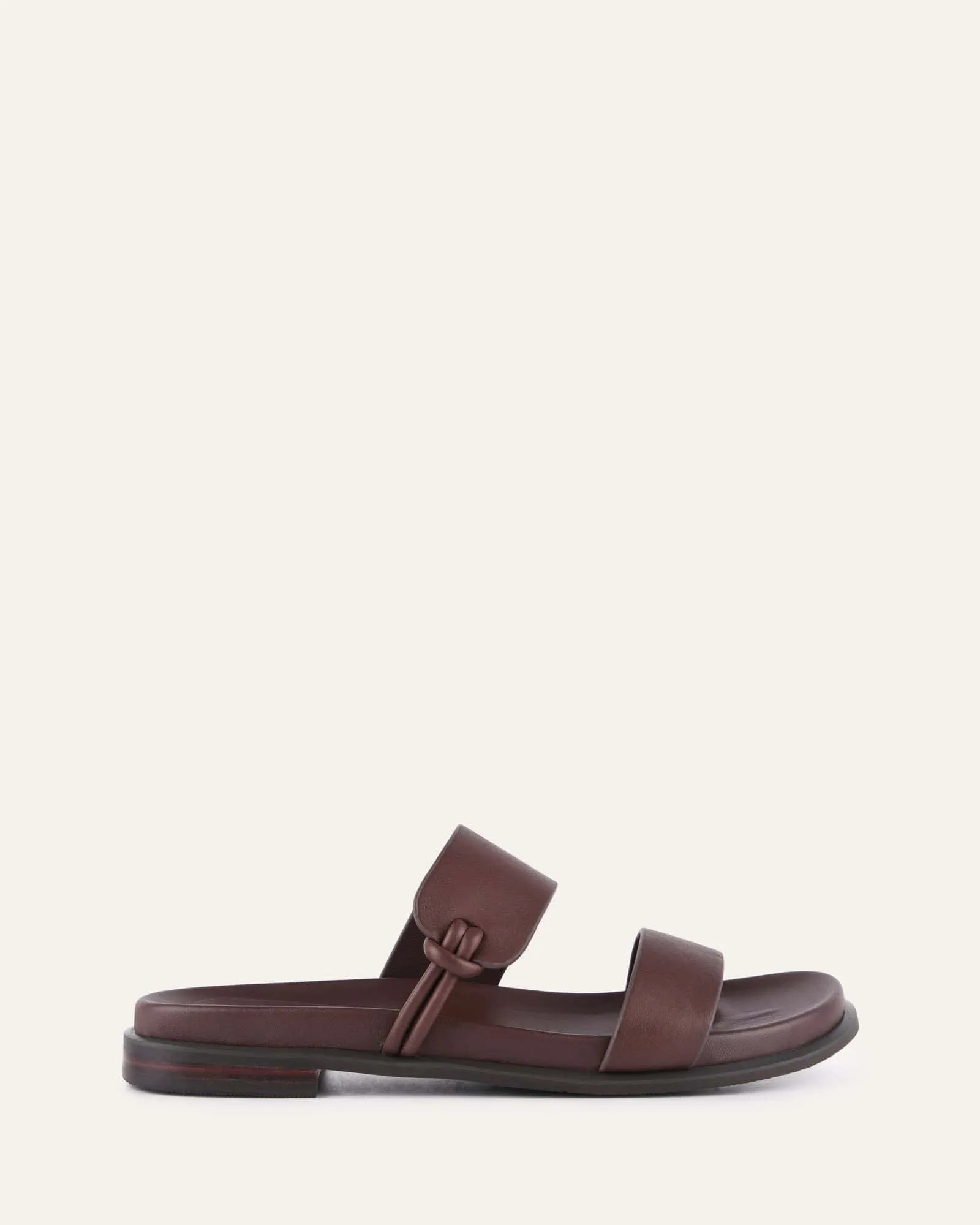 HAYES FLAT SANDALS BROWN LEATHER