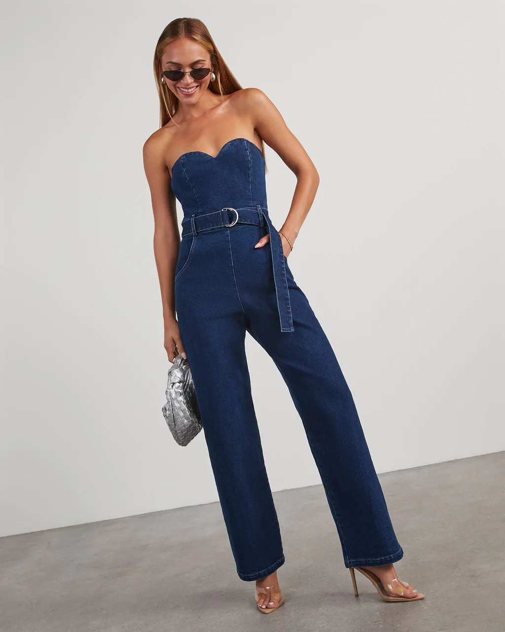 Kinney Strapless Denim Jumpsuit