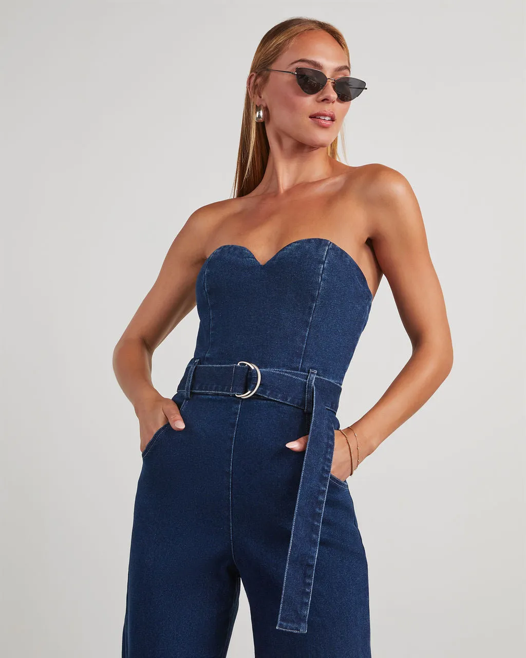 Kinney Strapless Denim Jumpsuit