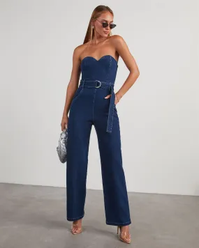 Kinney Strapless Denim Jumpsuit