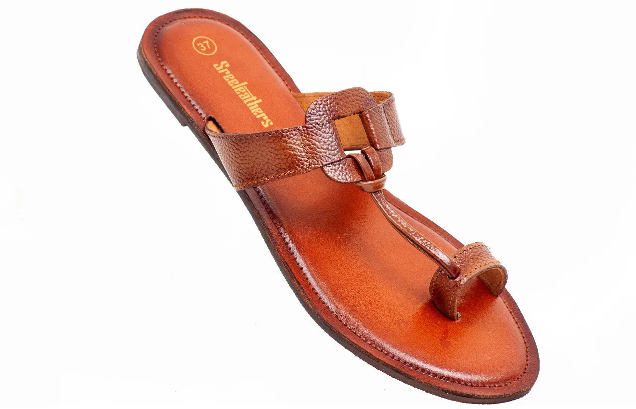 LADIES FLAT LEATHER CHAPPAL 996036