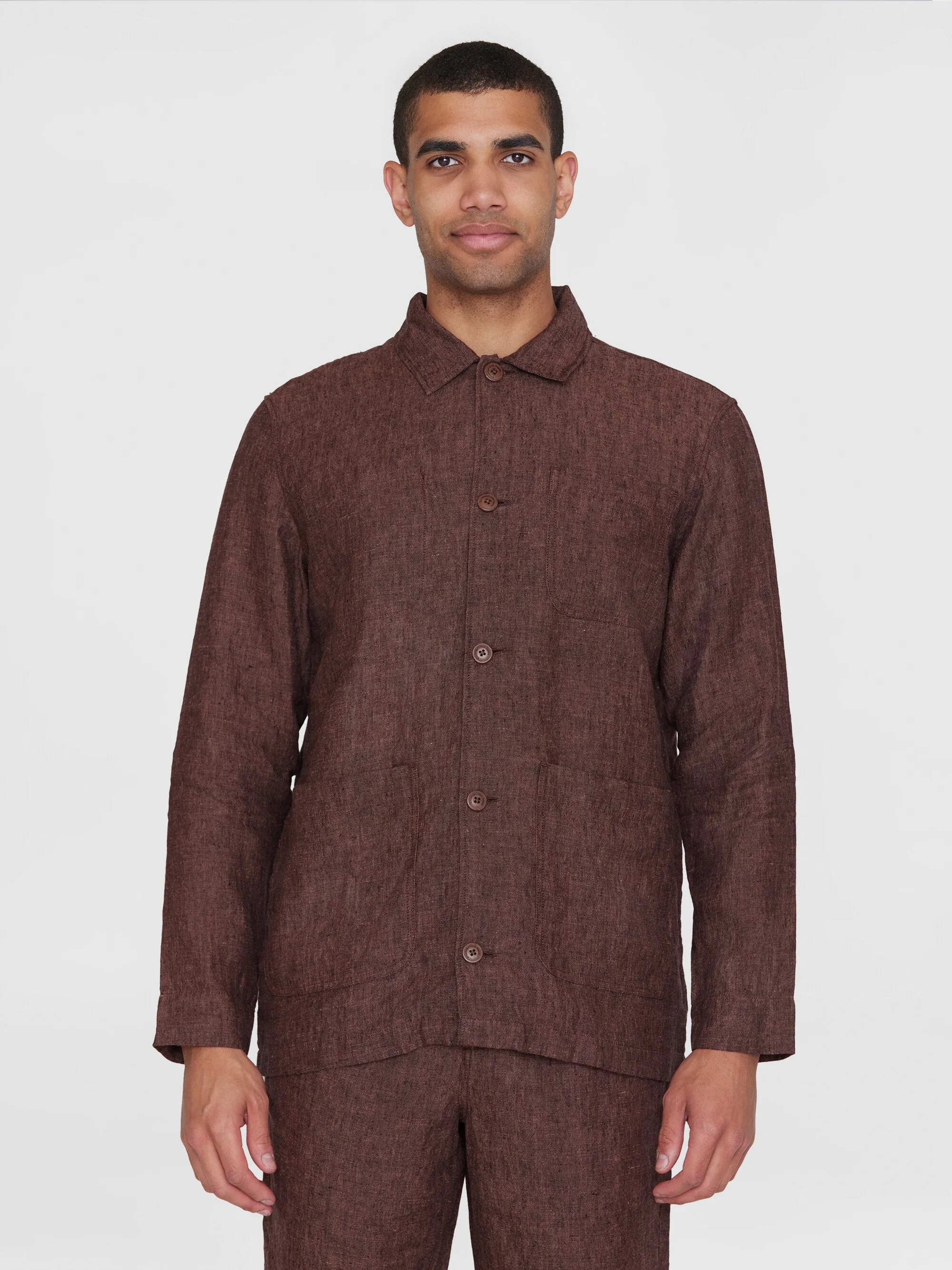 Linen overshirt - Chocolate Malt