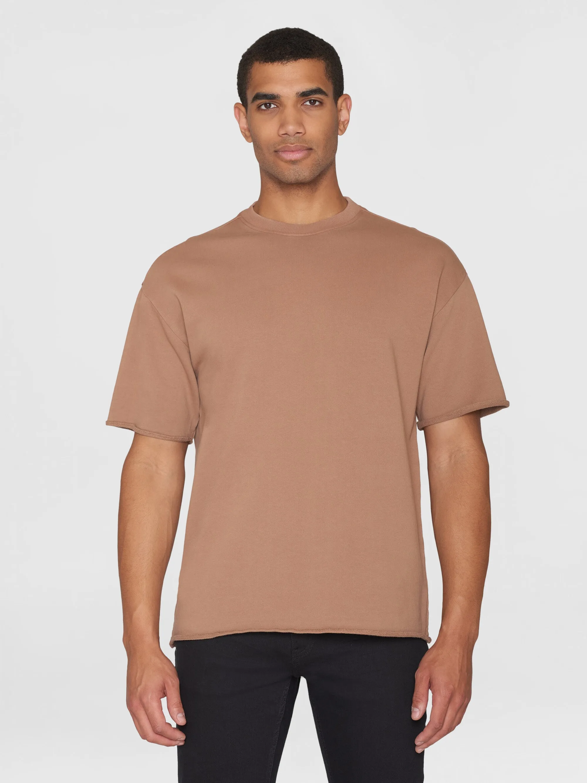 Loose fit reactive dyed sweat t-shirt - GOTS/Vegan - Chocolate Malt