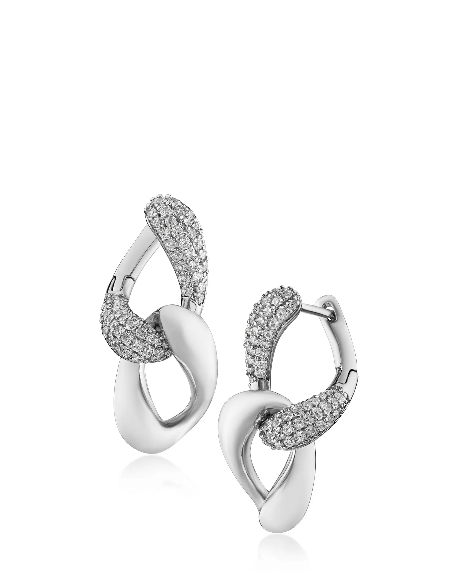 Pave Double Link Earrings