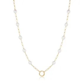 Pearl Chain Charm Necklace