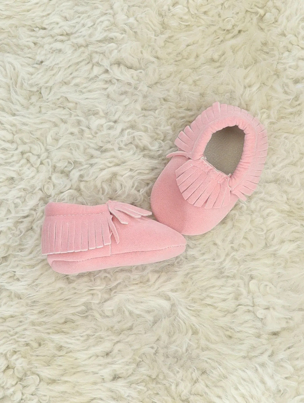 Pink Fringe Moccasin